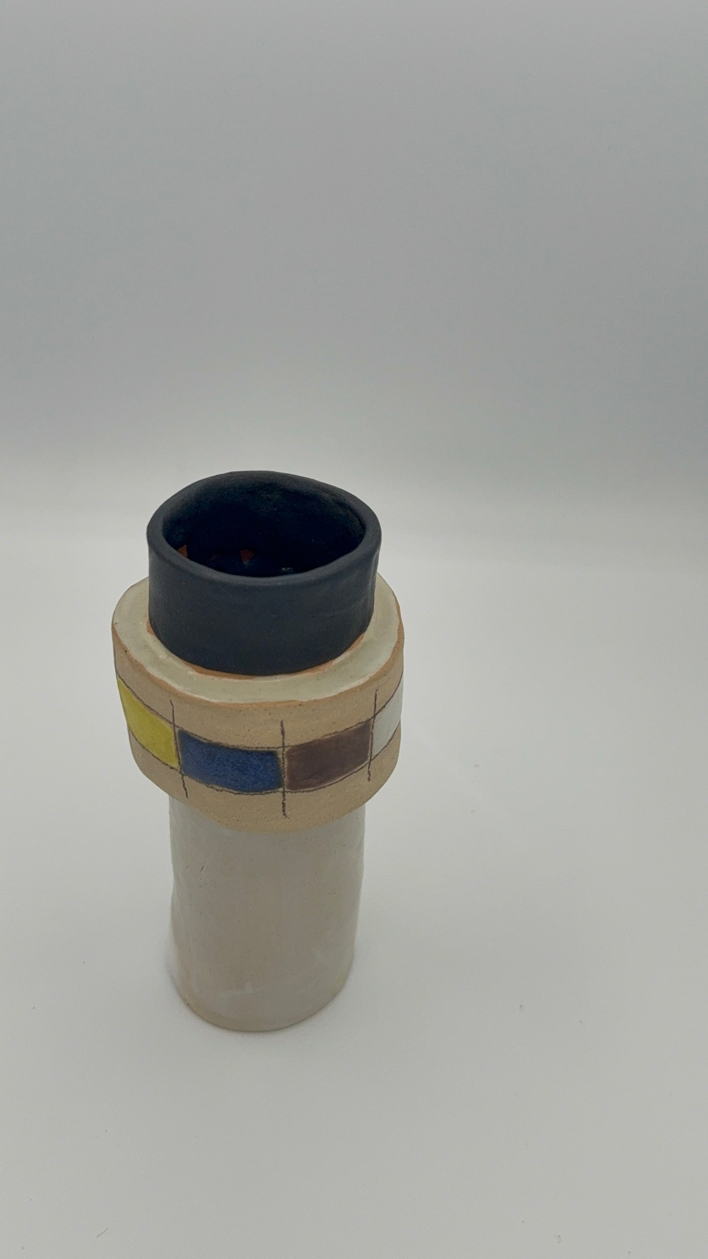 Checkered belted vase