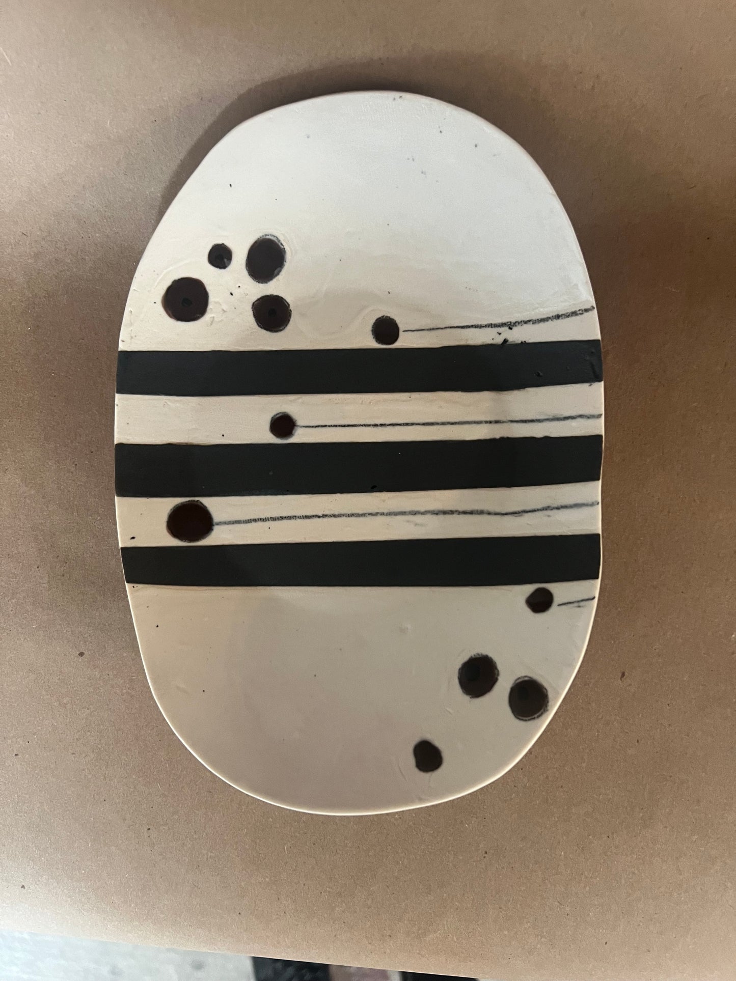 Striped dotted plate