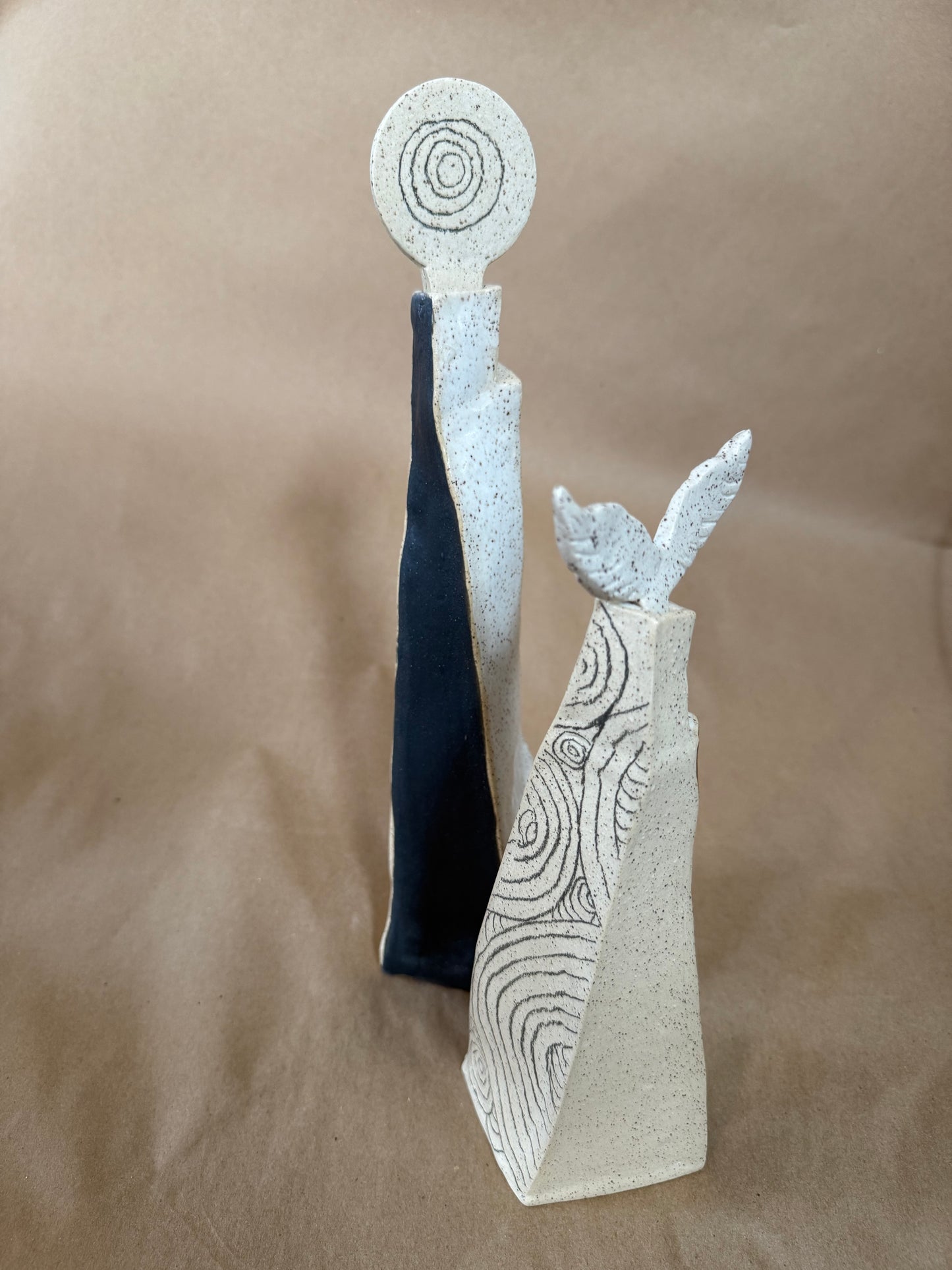 Rainbow spirit vase with wings