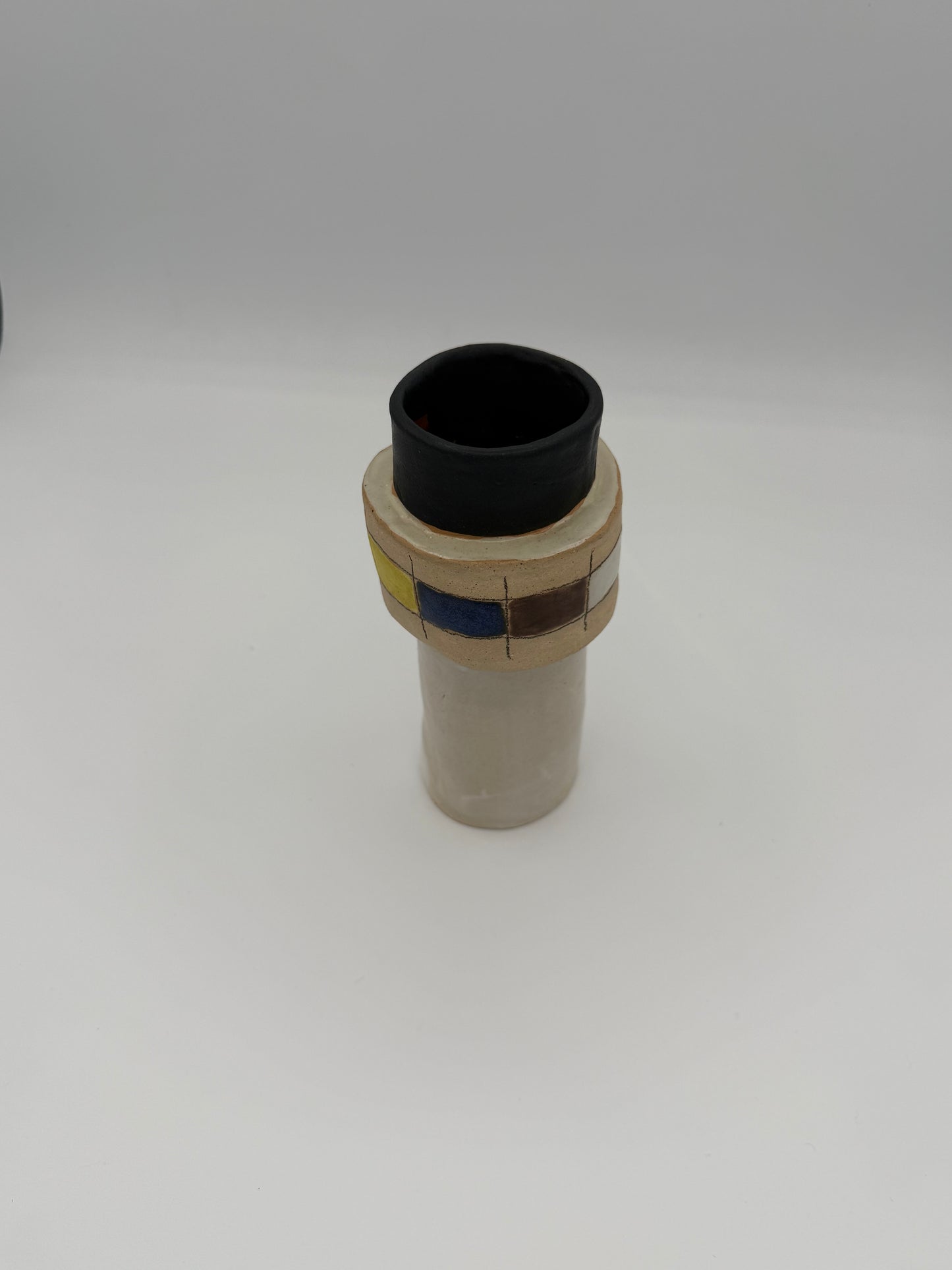 Checkered belted vase