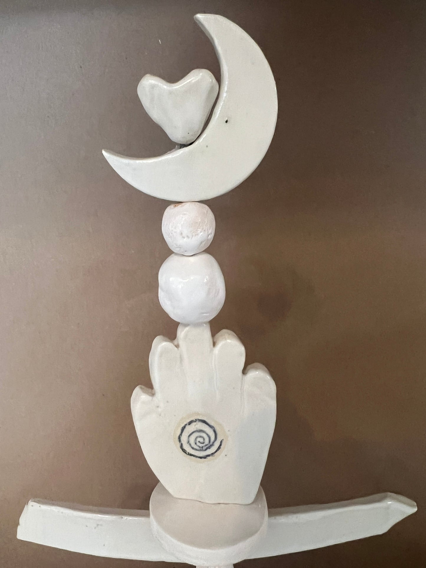 Totem heart crescent moon hand spiky ribbon