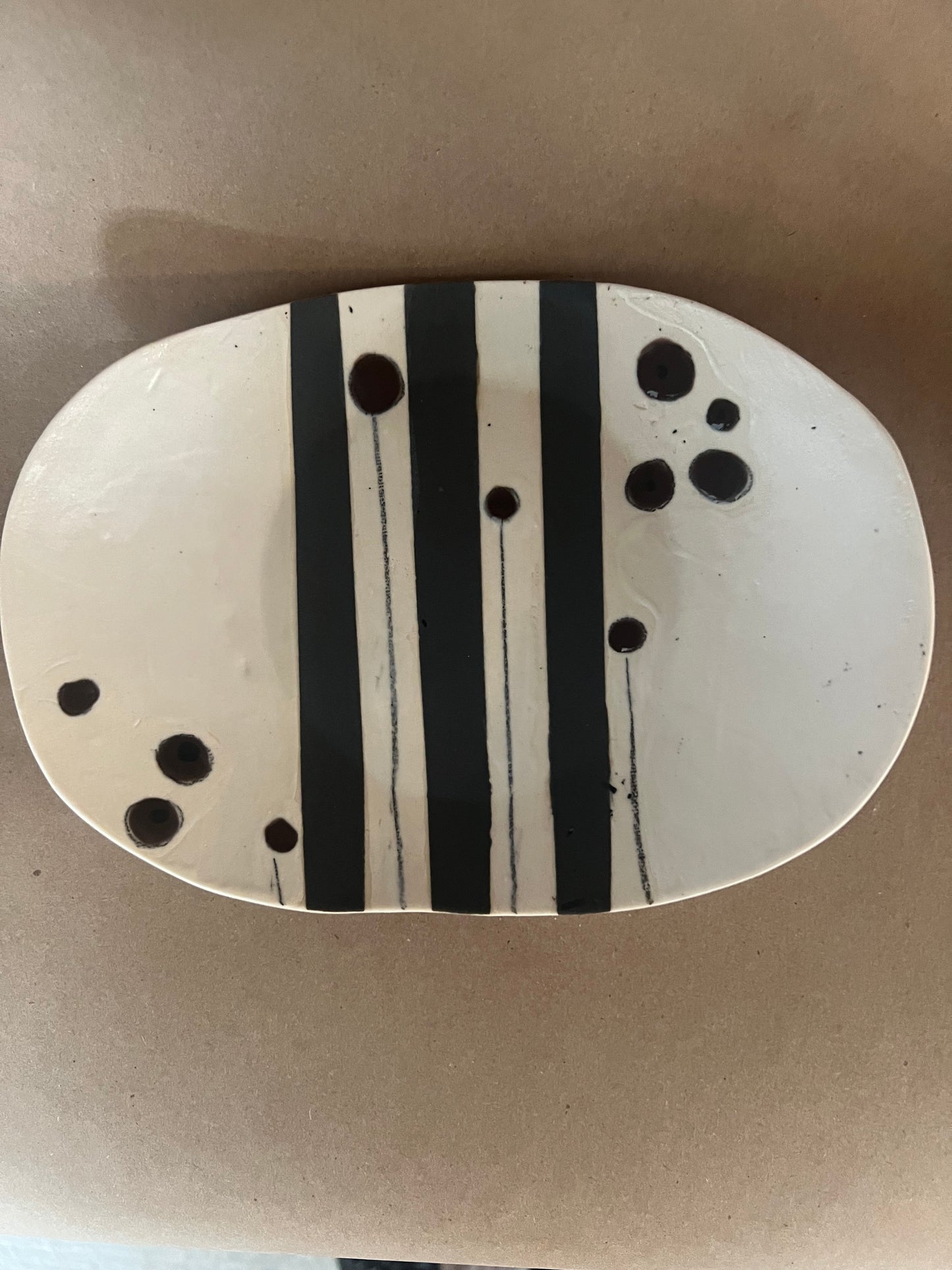 Striped dotted plate