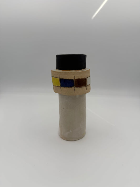 Checkered belted vase